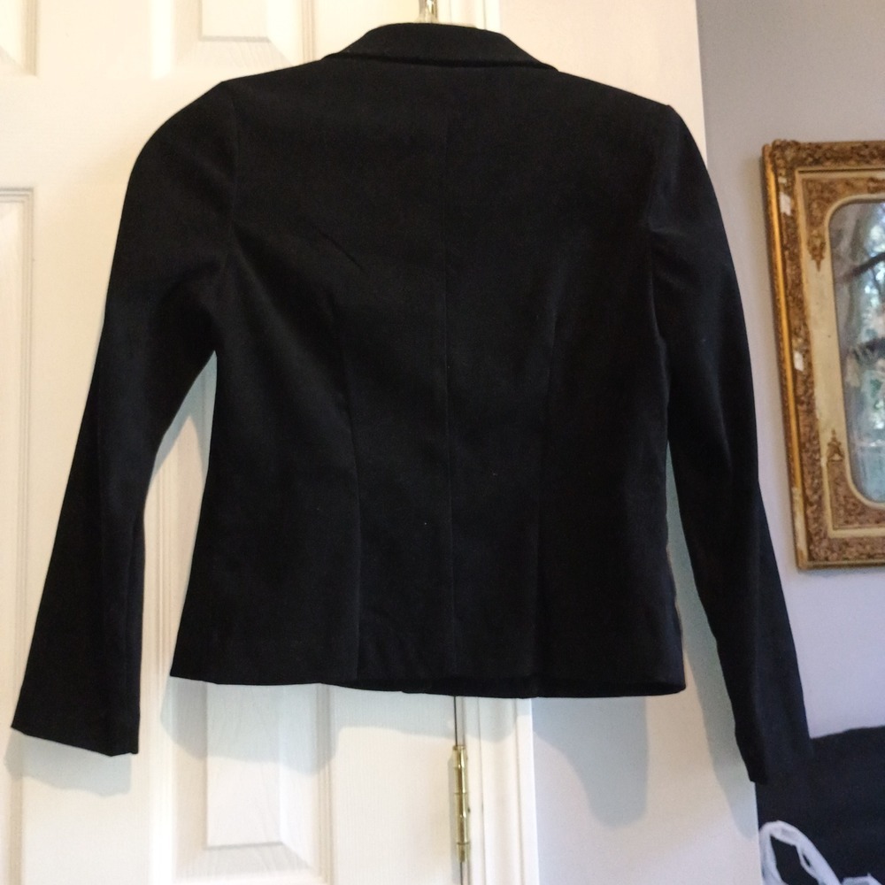 JOHN ROBERTS Petite 8P Vintage Argyle‎ Blazer Jacket Black Green Shoulder Pads - Picture 5 of 13